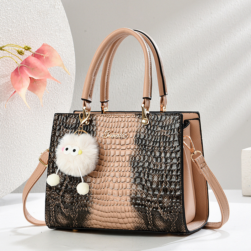 Cocodrilo estampado bolso de piel brillante2025 nueva textura mujer mochila mochila casual bolso de mano