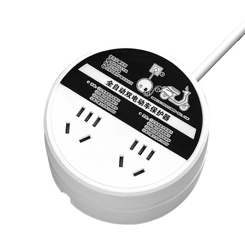 2-pin plug electric vehicle charger automatic power-off protector battery vehicle charging extension cord timer strip