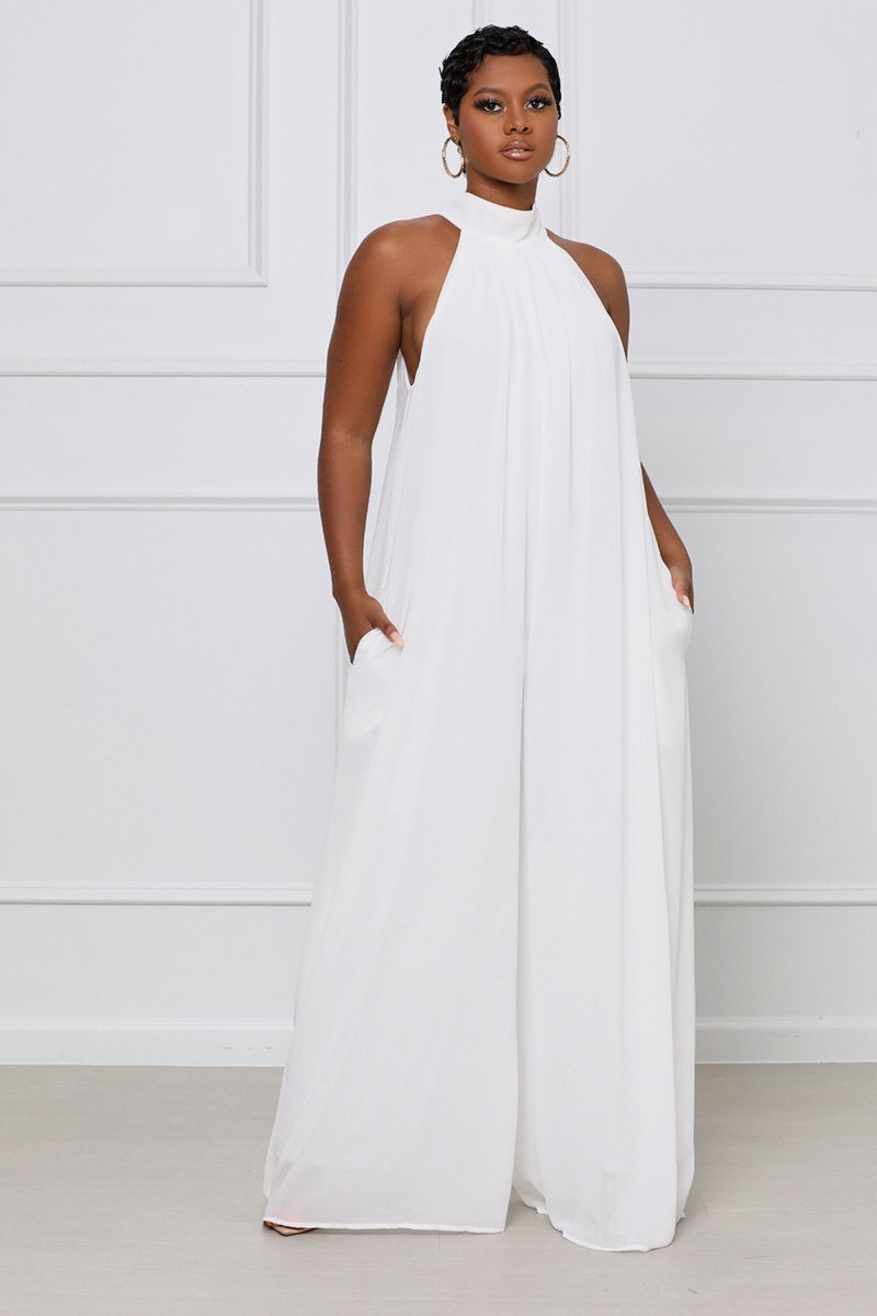 350g Weight Full Length Pants Length Polyester, Chiffon Fabric Type Mid Waist Waist Line Jumpsuits Pants Type Inelastic Elasticity Holiday, Family Gathering, Tea Party Occasion Loose Fit Type Solid Color Pattern Summer, Spring Season Women's Gender Simple Style, Classic Style Style Women's Holiday Family Gathering Tea Party Simple Style Classic Style Solid Color Full Length Jumpsuits 13