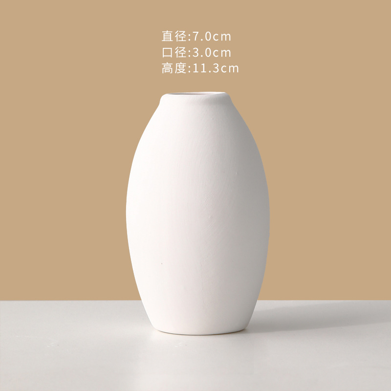 Jarrón de cerámica en blanco simple bricolaje blanco embrión bajo vidriado pintura de color sin yeso pintura de la mano de los niños de cerámica en blanco liso envío gratuito