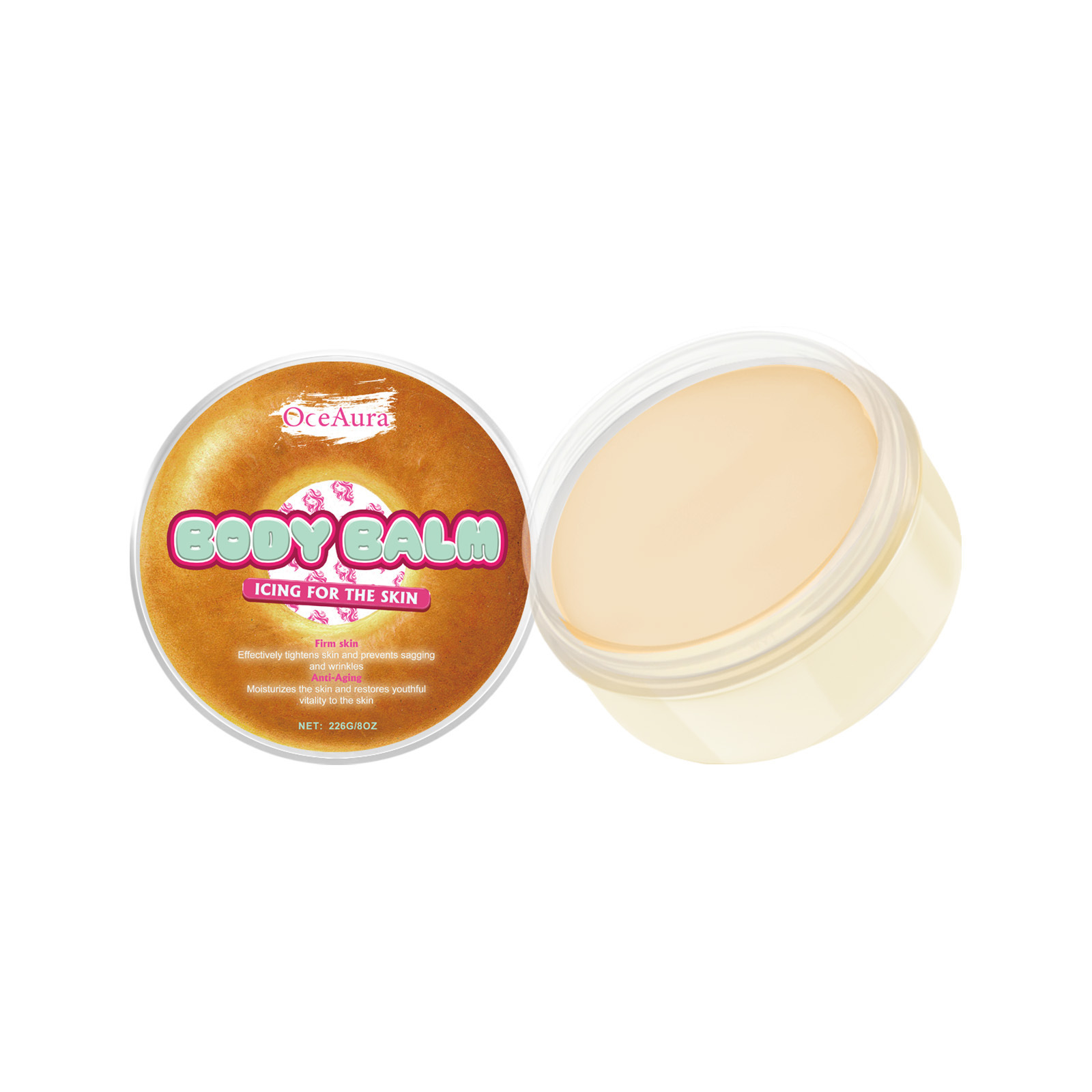 Crema blanqueadora corporal OceanAura Donut, hidratante, reafirmante y suavizante para la piel_voghion.com