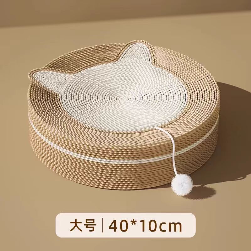 Sisal gato rascarse integrado tablero de arena para gatos resistente al desgaste anti-chip garra de gato resistente a los arañazos placa cuenca gato rascarse tablero oval gato pulido garra