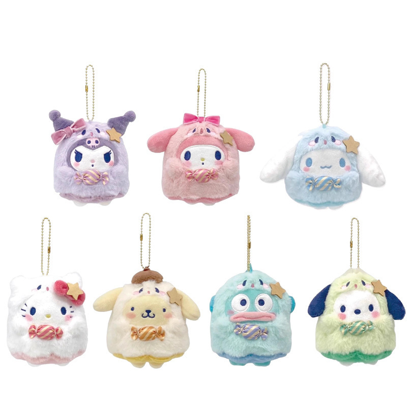 日本のかわいいハロウィンゴーストキャンディシリーズハローキティメロディーぬいぐるみペンダントガールハートギフト|undefined
