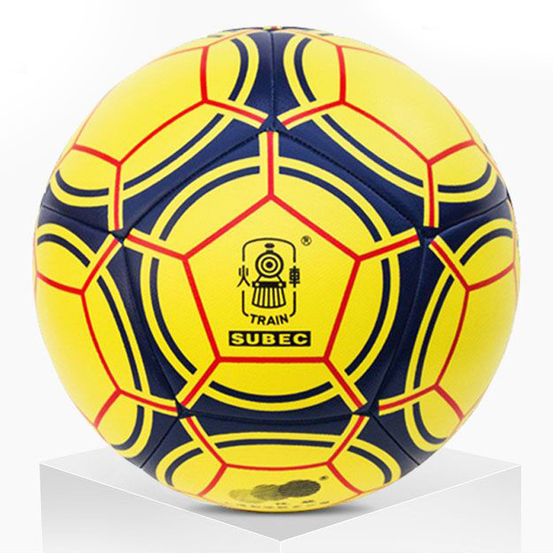 Футбольный мяч машинного шитья «Локомотив №4» ПУ (красный и черный)