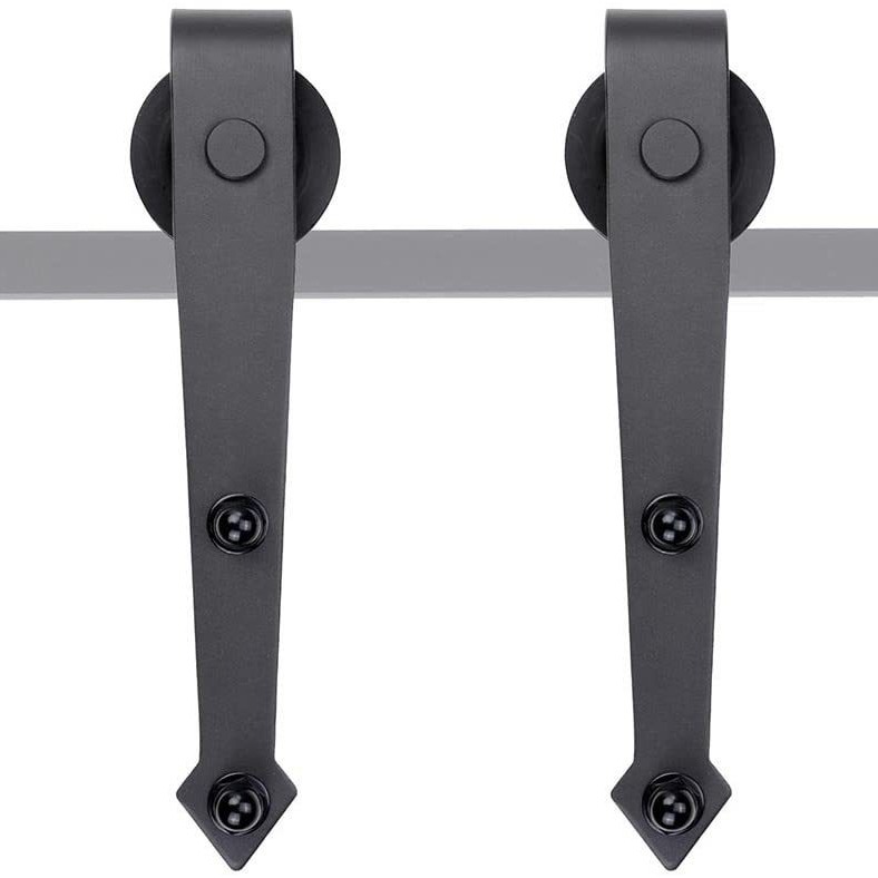 谷仓门推拉门五金美式移门轨道滑轮吊轮滑轨推拉门吊轨