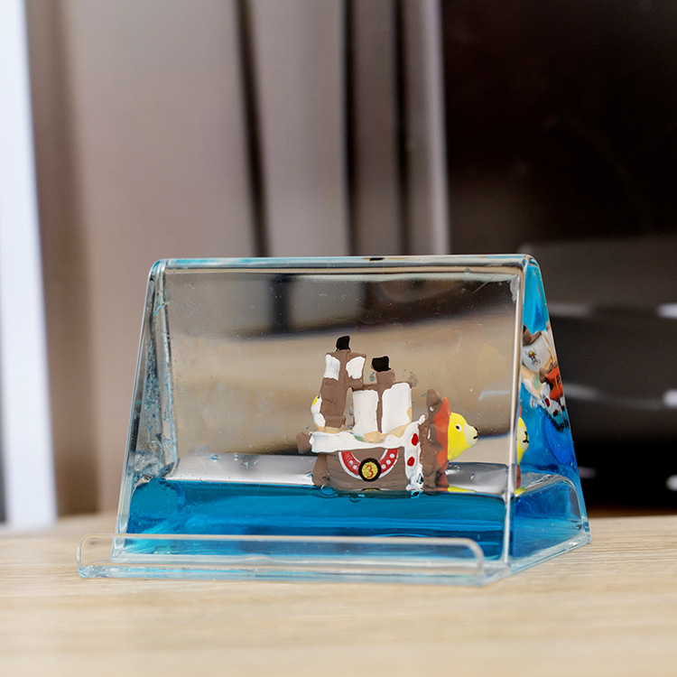 Acrílico transparente panda gota de aceite reloj de arena líquido botella de arena flotante regalo de cumpleaños para niños decoración de escritorio de oficina