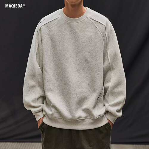 2025 spring and autumn American letters simple men's round-neck sweater fashionable fashion brand casual all-matching high street men's coat