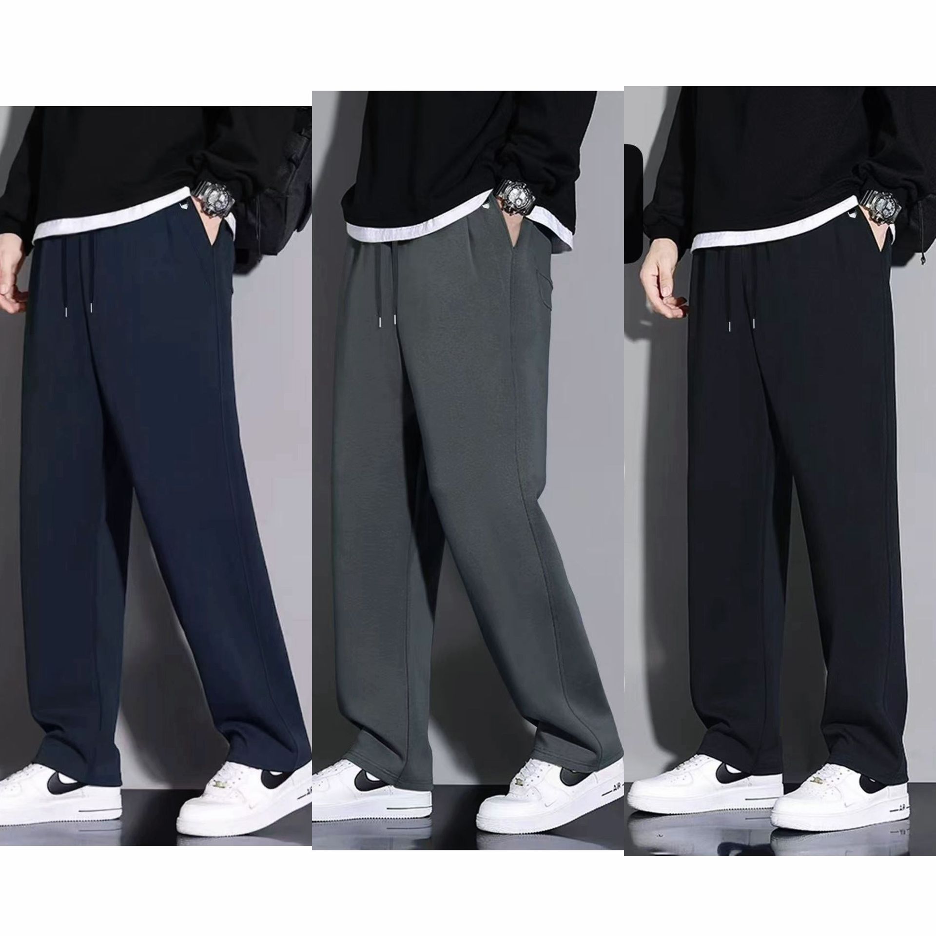 Autumn New Men's Sports Pants, Plus Size Sweatpants, Outdoor Casual Straight Pants, Men's Long Pants, Casual Versatile