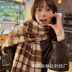 2025新款格子围巾女秋冬季高级感韩版百搭仿羊绒加厚保暖围脖披肩