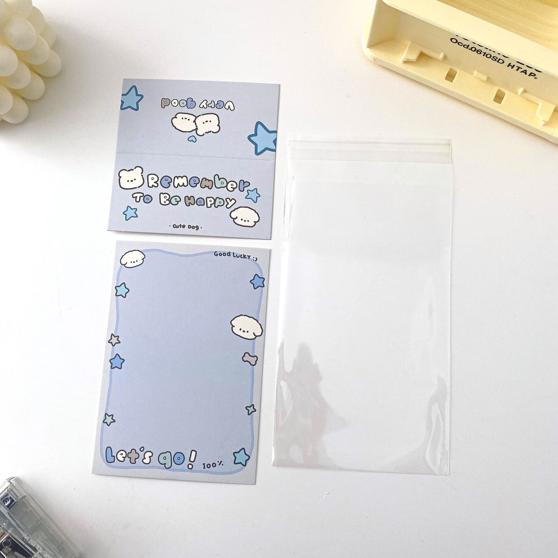 한국 스타일 블루 (카드 헤드 + 카드 뒷면 + 실크 opp 가방 9개)