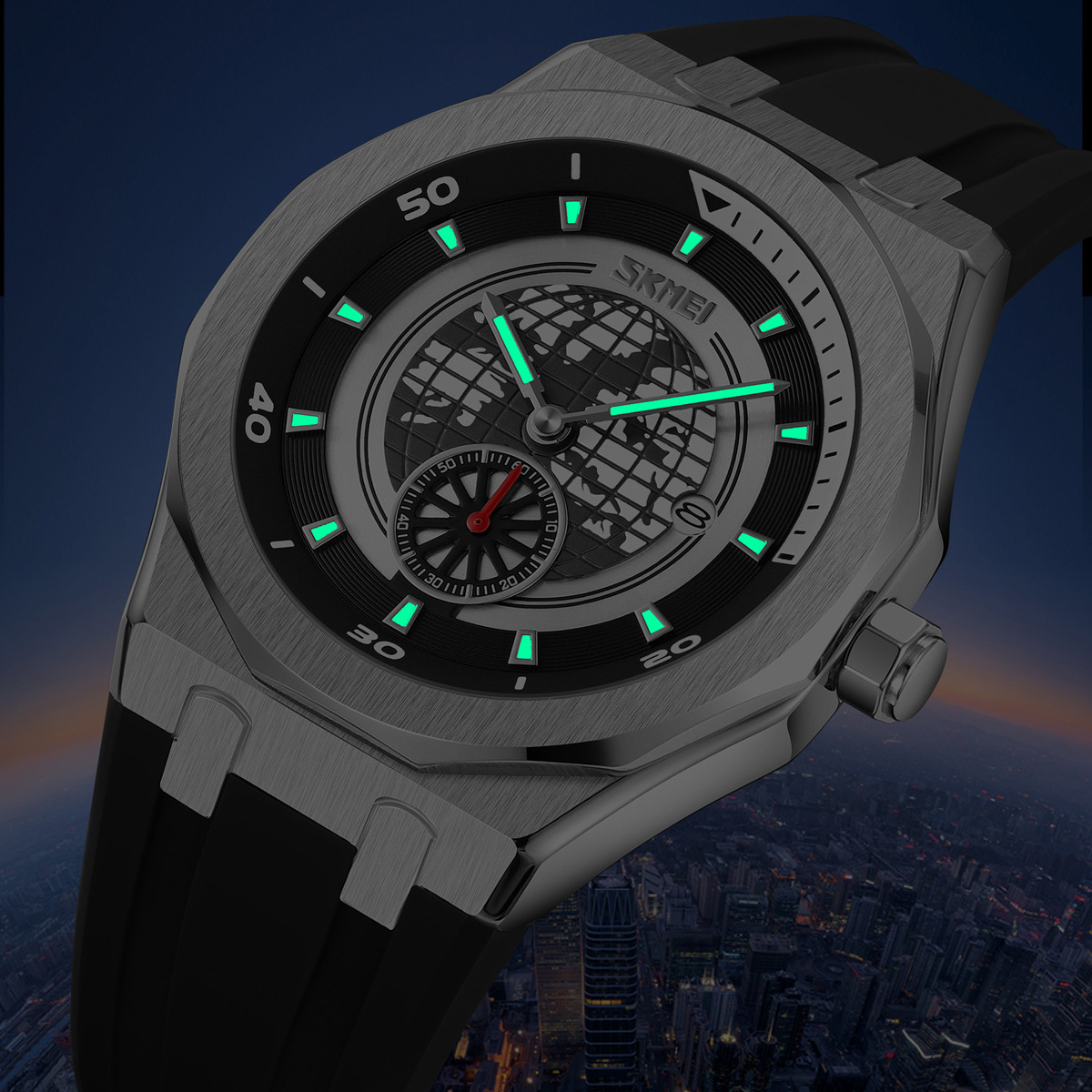 Fábrica directa para hombres reloj de pulsera de tierra naranja silicona correa de cuarzo impermeable al por mayor venta en caliente transfronteriza