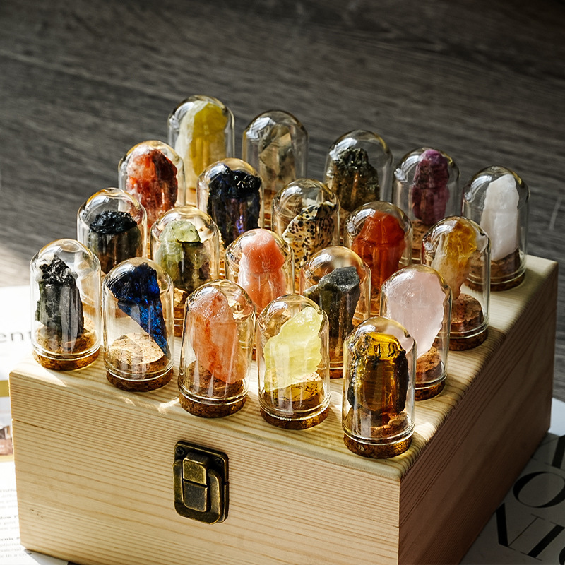 Natural Crystal Gravel Ore Specimen Ornaments Mineral Crystal Raw Stone Agate Rock Children's Popular Science Teaching Stone