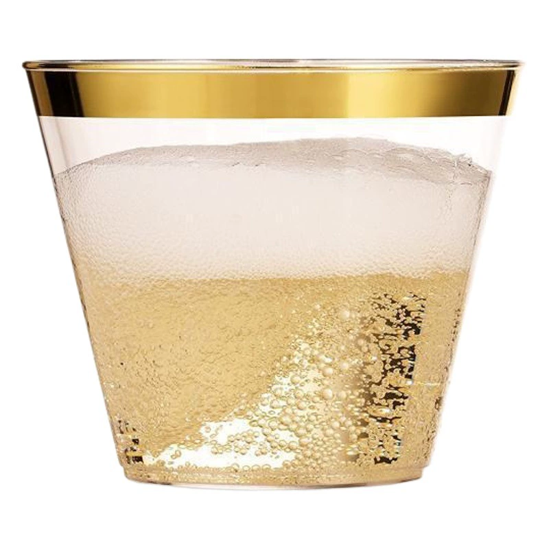 Трансграничные новые продукты оптом Творческая чашка для воды 9 унций Бронзовый Коренастый Кубок Одноразовый пластиковый Кейтеринг партии Кубок воды PS Cup