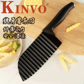 狼牙薯条刀波浪薯片刀不锈钢家用厨房水波纹不规则切花刀菜刀