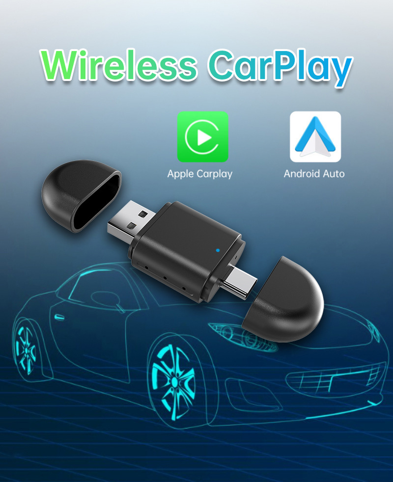 Cross-border carplay box wired to wireless double-headed wireless carplay adapter car machine interconnection box