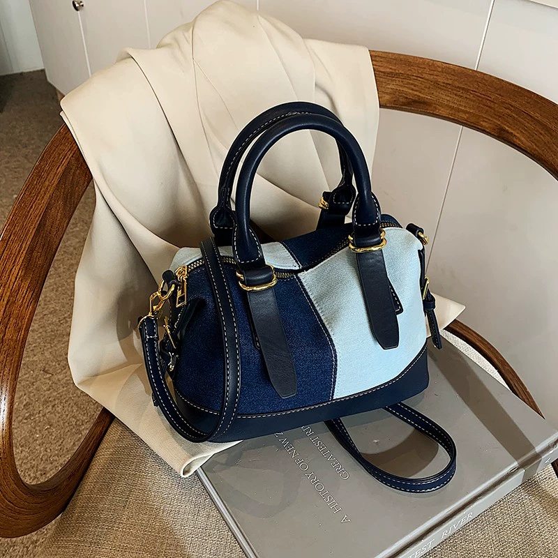 Модная трендовая сумка через плечо на одно плечо, ретро джинсовая плечeвая сумка, вестерн-стиль