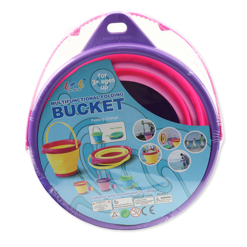 Transfronteriza pegamento flexible 2.5L multifuncional plegable Cubo de almacenamiento portátil al aire libre plegable pesca lavado de coches cubo juguetes de playa