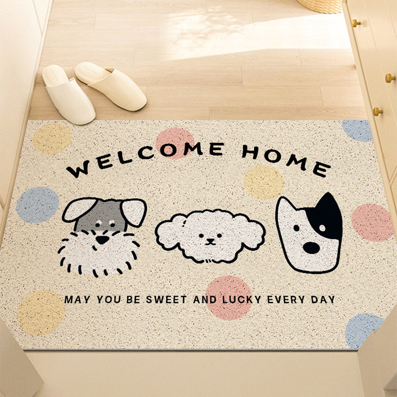 Cartoon Entrance Mat Cute Silk Loop Mat Scraping Mud and Rubbing Soil Door Mat Entrance Shoe Changing Area Anti-slip Mat