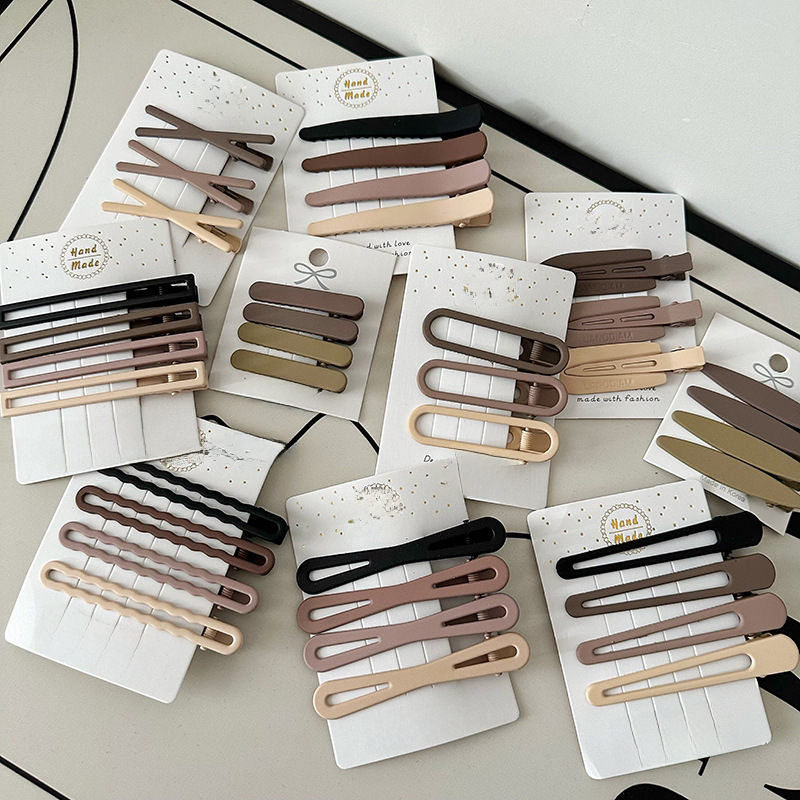 Curry Farbe Haarnadel Kombination Retro Elegante Gebrochen Haar Pony Clip Entenschnabel Clip Haar Zubehör Textur Haarnadel Frauen Hohe Sinn_voghion.com