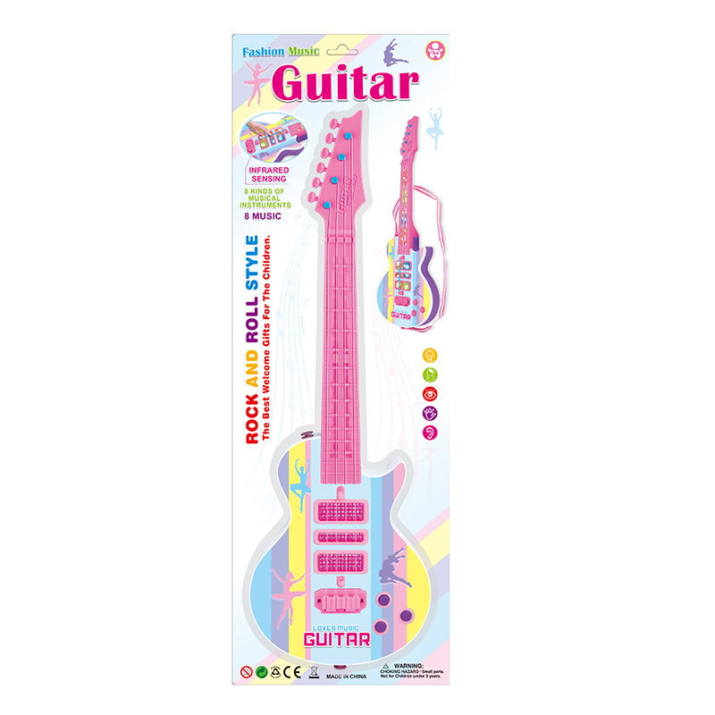 Simulación de inducción infrarroja guitarra plucked ABS instrumento de música para niños guitarra de simulación dinámica de música ligera