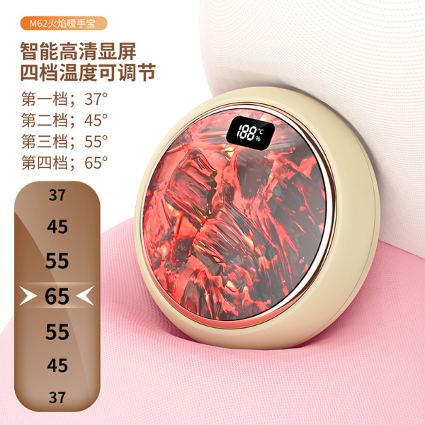 Cross-Border New Model Sub Rechargeable Mini Explosion-Proof Hand Warmer, Light Luxury Down-Filled Creative Flame Atmosphere Lamp Portable Warmer