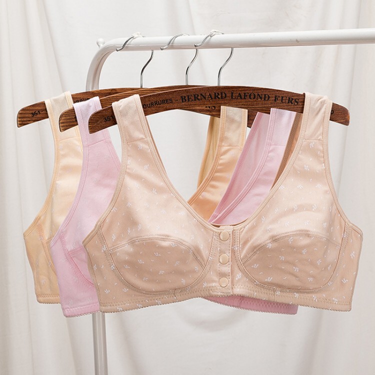 Manufacturer wholesale of front-clasp thin bras for middle-aged and elderly women, vest-style wireless bras, plus-size mother's bras Manufacturer wholesale of front-clasp thin bras for middle-aged and elderly women, vest-style wireless bras, plus-size mother's bras