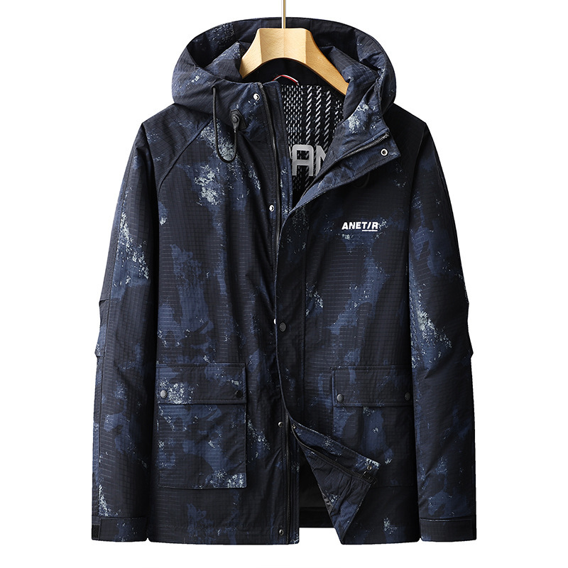 New plus size Workwear Casual Down Jacket Men's Black Gold Plus Fertilizer Plus Warm Jacket