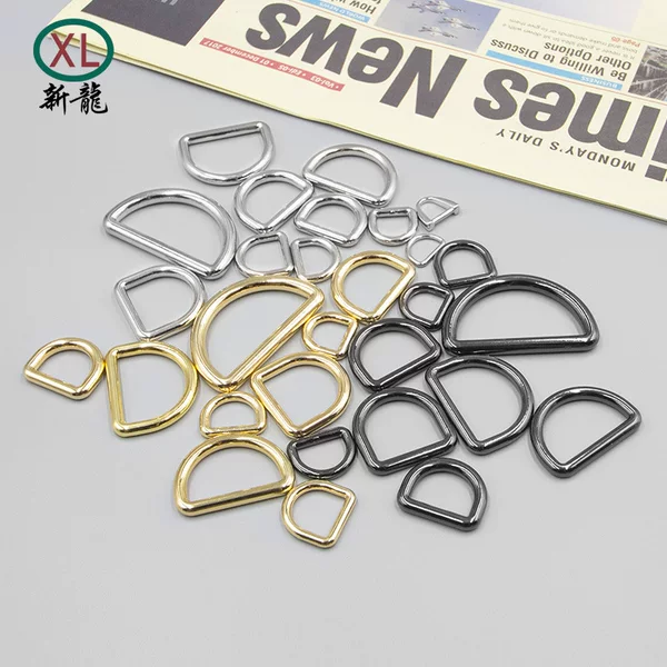 Manufacturer in stock supply bag metal iron D-shaped buckle ring D-shaped ring metal semicircle D Buckle multi-specification metal ring buckle