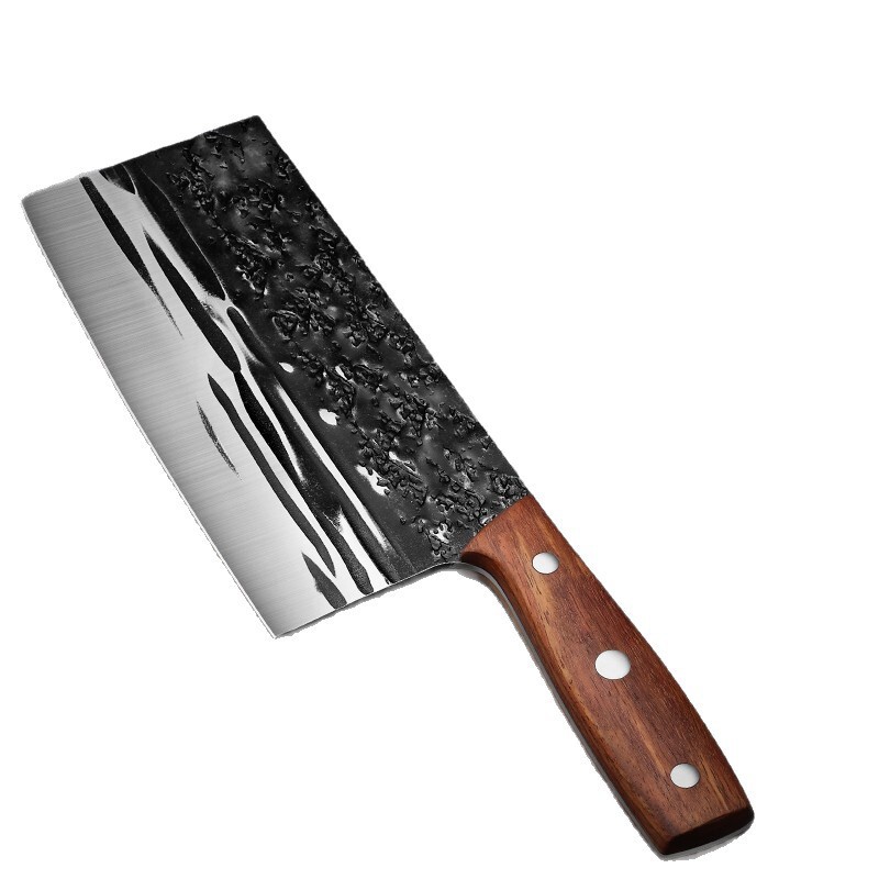 Cuchillo de cocina forjado a mano, cuchillo de corte de martillo, cuchillo afilado, cuchillo doméstico de doble propósito, cocina, cocinero de hueso, super rápido