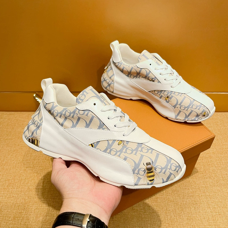 Обувь папы мужская обувь высокого уровня повседневная обувь мужская кожа дышащая толстая подошва кроссовки увеличенные мягкие подошвы новая модная обувь