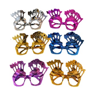Factory electroplating happy birthday birthday glasses party funny party happy birthday glasses makeup