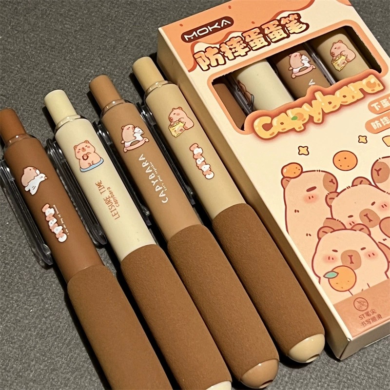 Límpago anti-caída lindo bolígrafo de huevo alto valor facial pulsar bolígrafo neutro esponja bolígrafo negro ultra suave bolígrafo de cepillo seco rápido