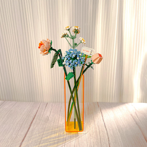LOZ Block Bouquet DIY Artificial Flower Blocks 1671 Tulip Rose Girl Birthday Gift Home Decor