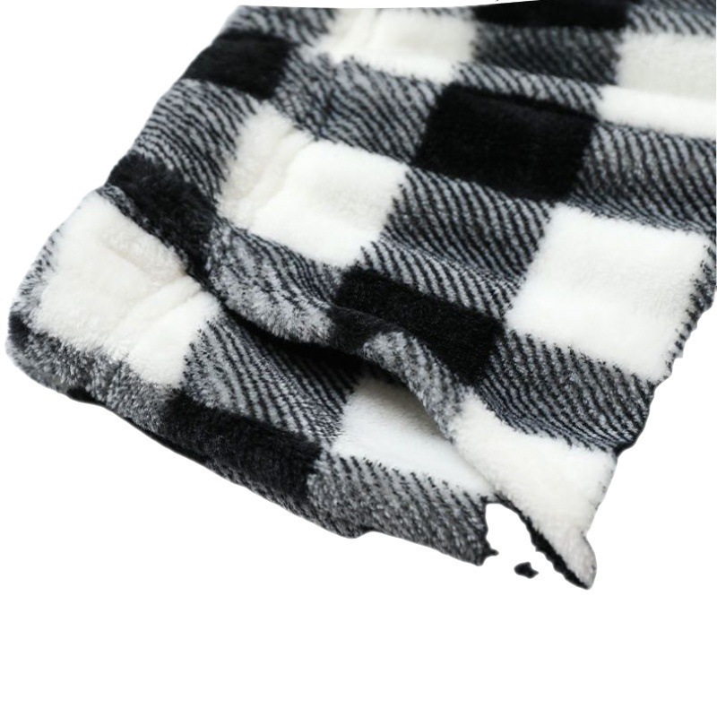 家居服女睡裤男女秋冬季法兰绒保暖珊瑚绒家居暖暖裤情侣代发