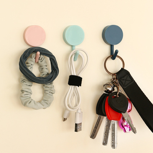 Strong hook creative home kitchen no punching traceless hook sticky hook Nordic mini plastic hook wholesale