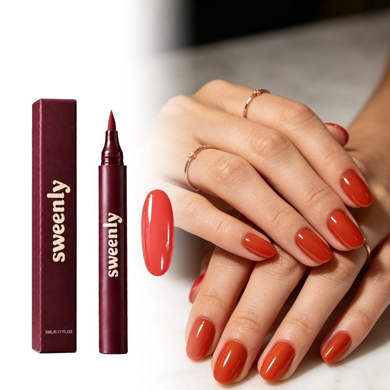 Nail art painting pen (orange-red), for freehand drawing of unique designs, creating personalized nail art with clear lines Nail art painting pen (orange-red), for freehand drawing of unique designs, creating personalized nail art with clear lines