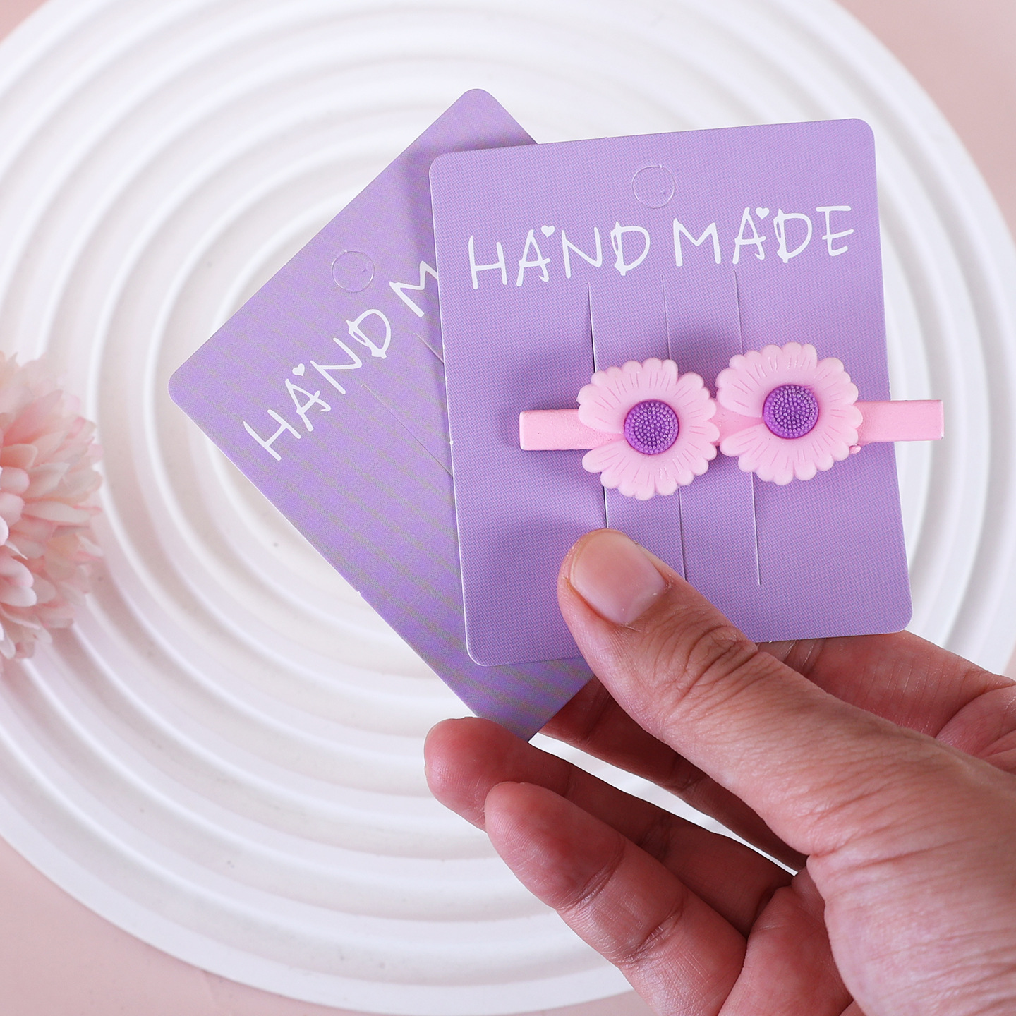 Nuevo color 7.5x6.5 clip de cabello 2 tarjetas de papel accesorios de joyería DIY para niños tarjetas de joyería de cabello bolsas OPP