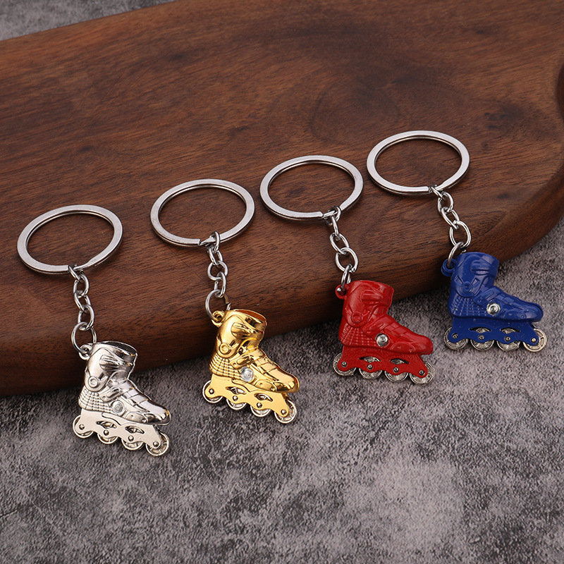 Creative skates keychain metal car keychain pendant 3D simulation roller skates key chain keychain