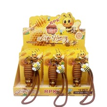 跨境RPK保湿润唇粉色巴西蜂蜜唇蜜向日葵蜜蜂钥匙扣挂件唇油
