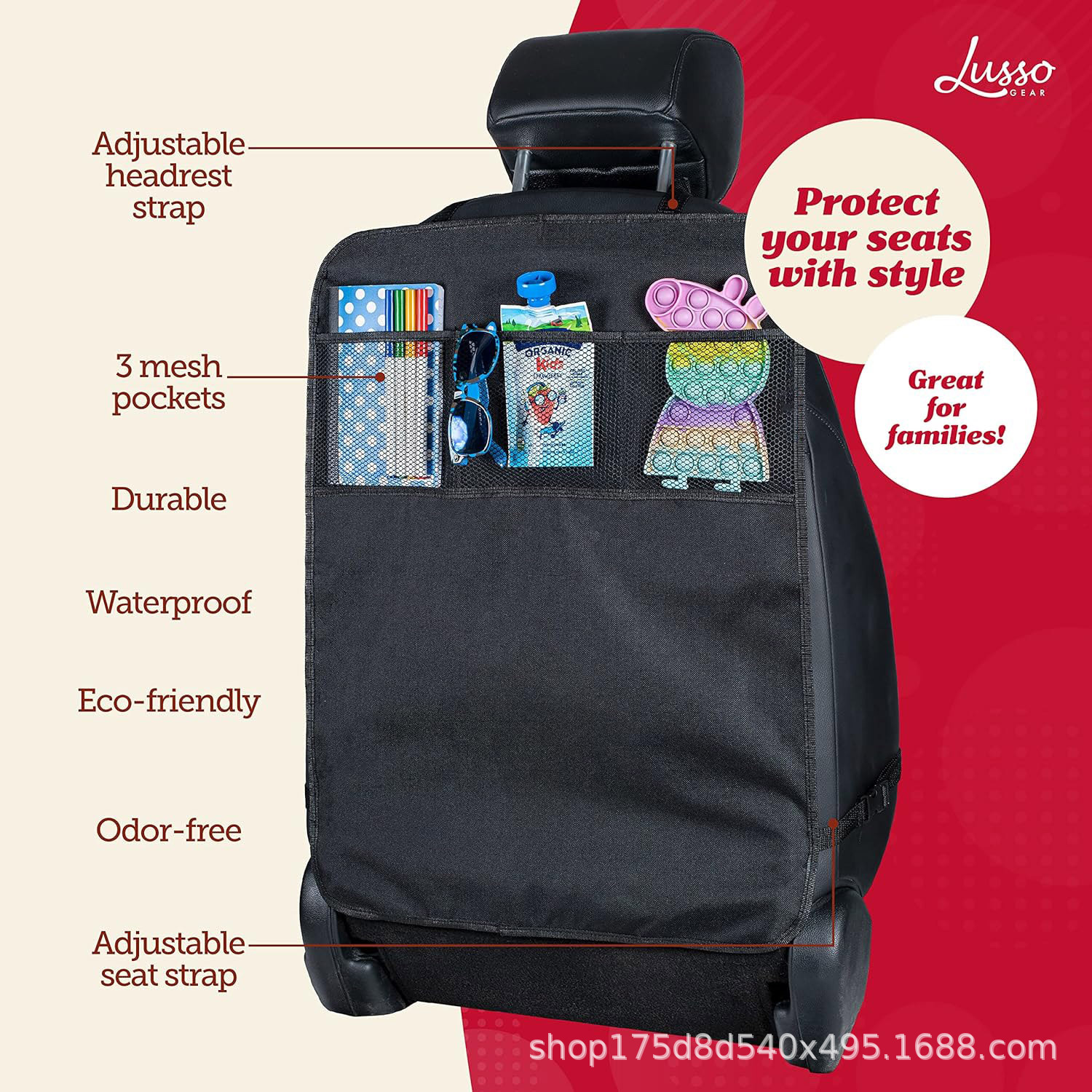 Cross-Border Car Child Seat Anti-Kick Pad, Seat Back Anti-Dirt Pad, Anti-Wear Protective Pad, Anti-Kick Protective Cover, Storage Bag