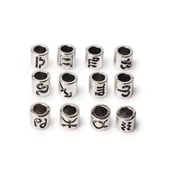 Amazon 12 Zodiac Accessories Large Hole Beads DIY Handmade Bracelet Separating Beads Loose Beads Antiqued Silver Beads Material Wholesale