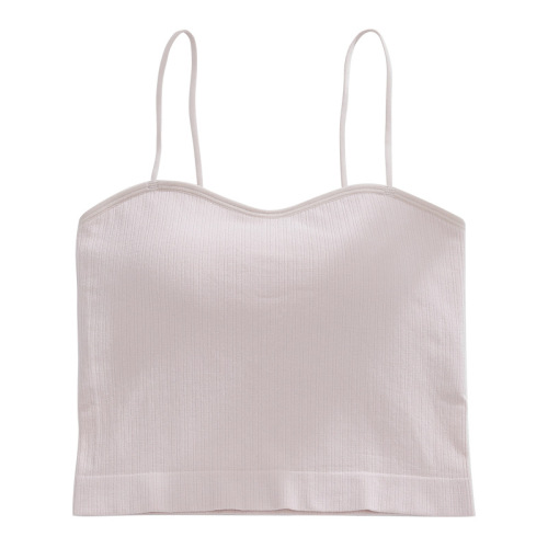 Summer new style seamless camisole underwear women's bra without rims with built-in breast pads for beautiful back and chest wrapping