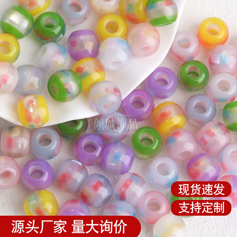 New 12mm Large Hole Colorful Resin Round Beads DIY Clothing Accessories, Hair Accessories, Rope Buckles, Shoe Buckles, Beads, Garment Accessories