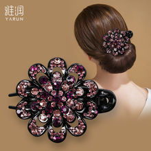 亚马逊成人发夹女后脑勺大号抓夹新款水钻盘发器跨境复古头饰批发