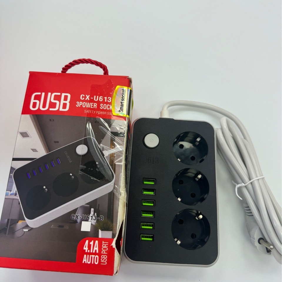 Comercio exterior 6USB enchufe estándar europeo tablero de conexión de línea doméstica multipuerto tipo-C carga transfronteriza exclusiva