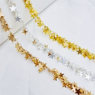 DIY Materials for Handmade Five-Pointed Star Chain Pendants, Connecting Pure Copper Geometric Products, Cross-Border Hot-Selling Jewelry