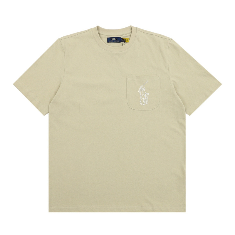 High-Quality American-Style Rl New Pocket Golf Embroidered Pocket Round-Neck Short-Sleeve T-Shirt for Foreign Trade and Cross-Border Sales High-Quality American-Style Rl New Pocket Golf Embroidered Pocket Round-Neck Short-Sleeve T-Shirt for Foreign Trade and Cross-Border Sales