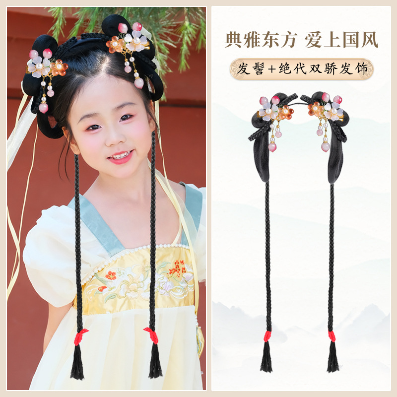 치자나무 부드러운 머리띠 브레이드 스타일 + 비교할 수 없는 이중 자랑스러운 헤어 액세서리 한 쌍