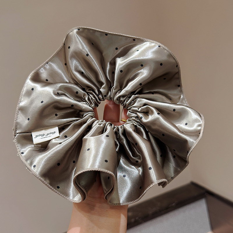 562 резинка для волос в горошек кофейного цвета