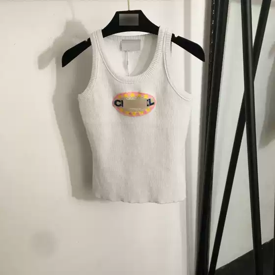 2025 Nanyou Summer Hot-Selling New Arrival Letter Logo Embroidered Patch Fitted Knit Tank Top